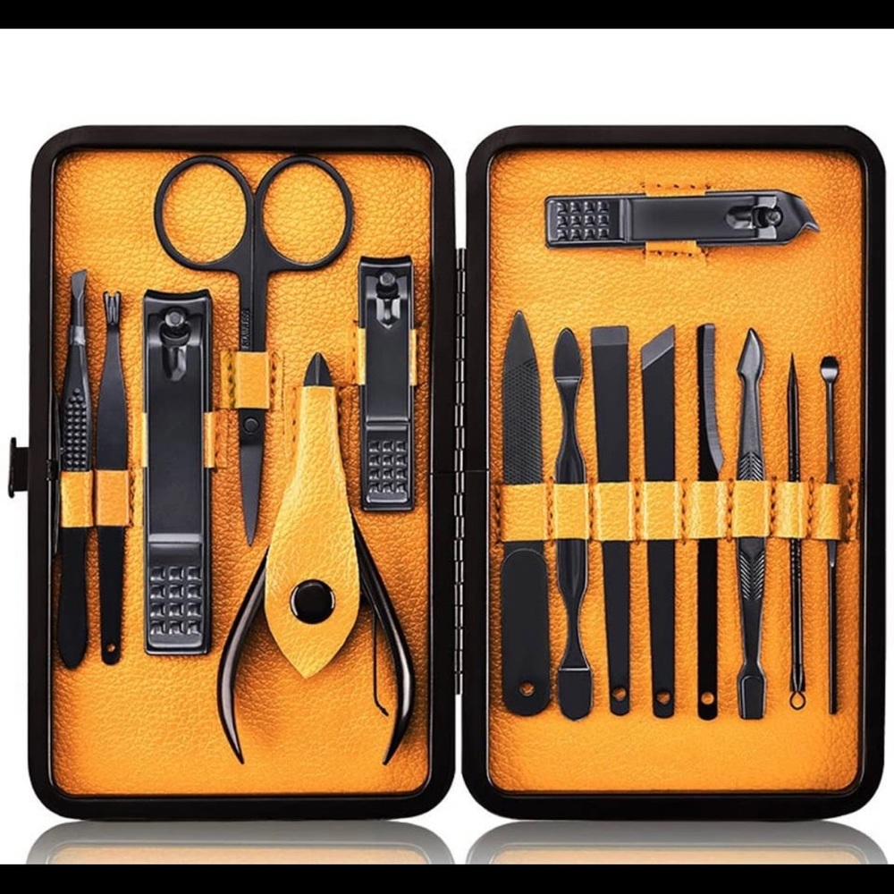Men’s 15 piece Professional Stainless Steel Nail Clipper Travel & Grooming Kit - Picture 1 of 5